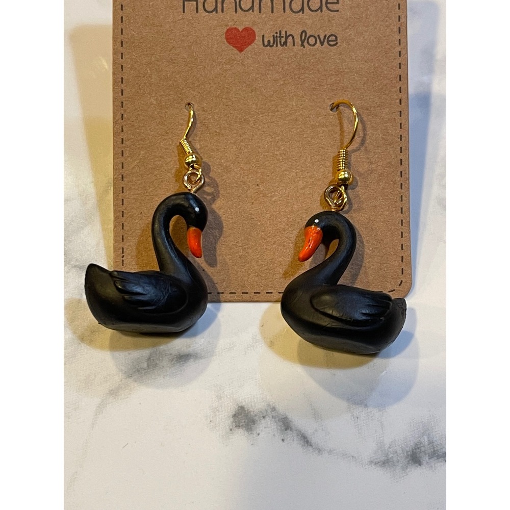 Black Swan Handmade Earrings